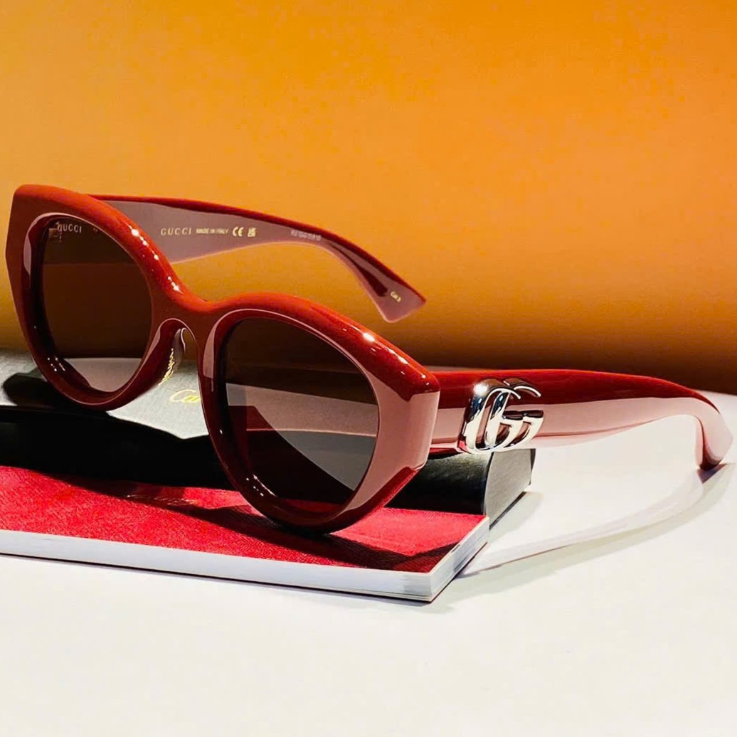 Mắt kính Gucci Low Nose Bridge Fit Sunglasses Rosso Ancora Red GG1976SK 11