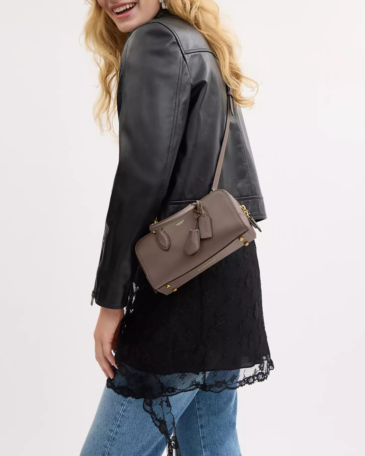 Túi Coach nữ Bowery Satchel 22 Dark Stone CY917 7