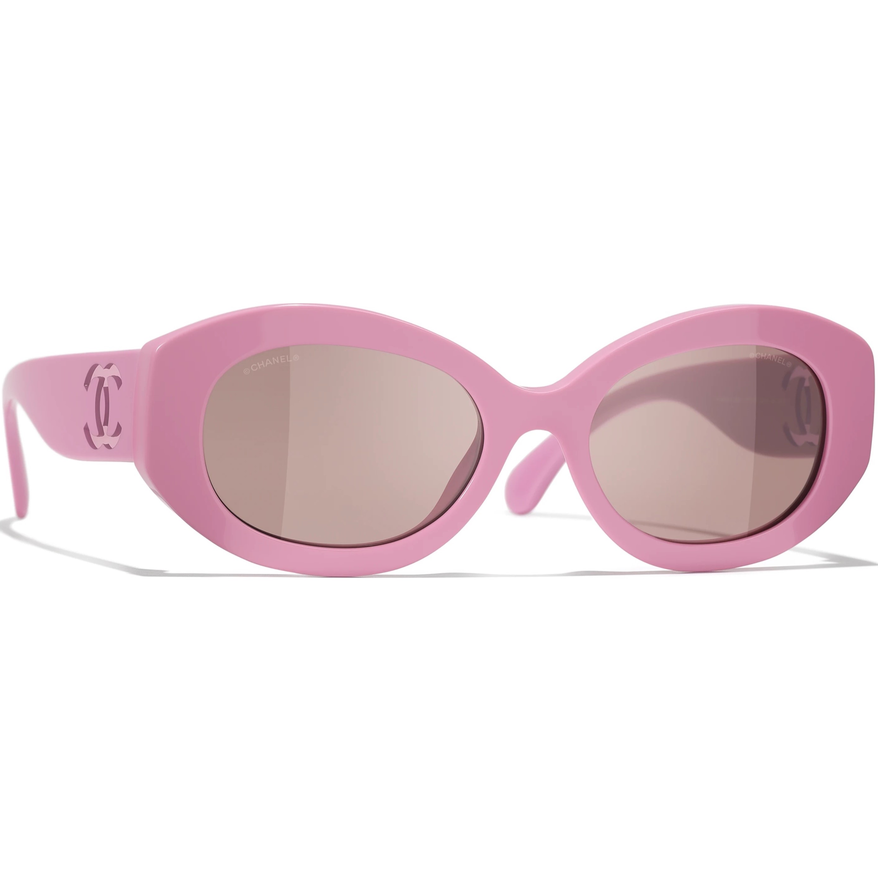 Kính mát Chanel Oval Sunglasses Acetate Pink 5528 2