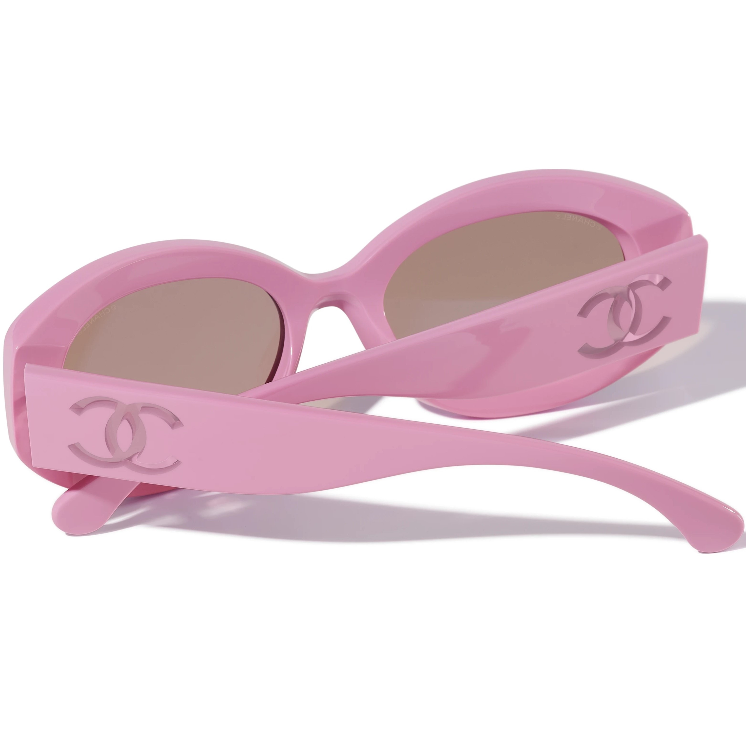 Kính mát Chanel Oval Sunglasses Acetate Pink 5528 3
