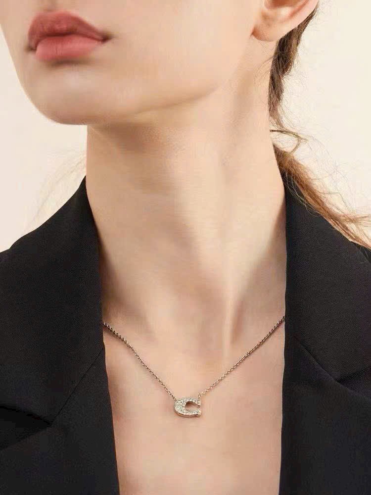 DÂY CHUYỀN COACH PAVE SIGNATURE NECKLACE SILVER 91433 4