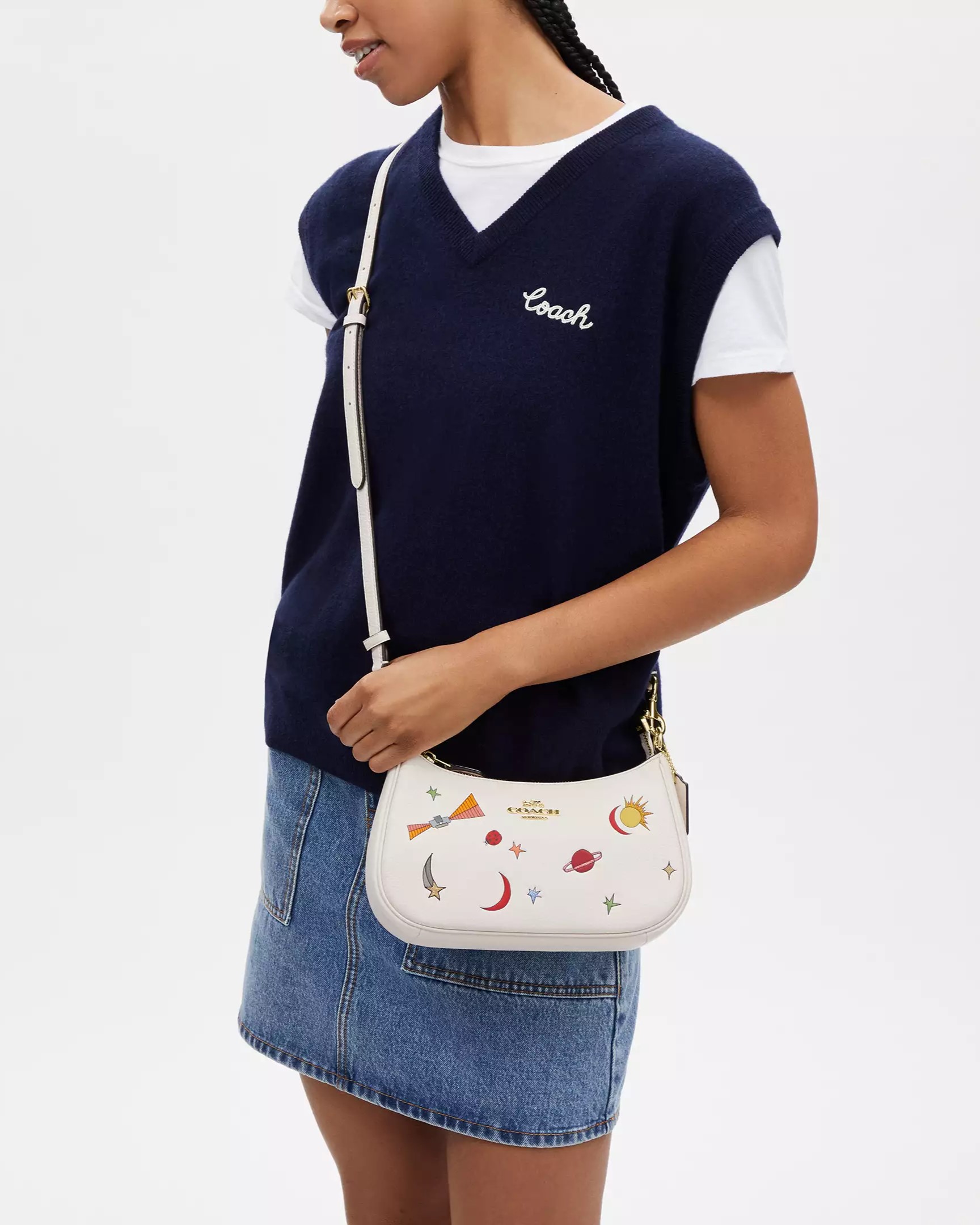 TÚI KẸP NÁCH COACH X OBSERVED BY US TERI SHOULDER BAG IN LEATHER WITH PRINT CU388 5