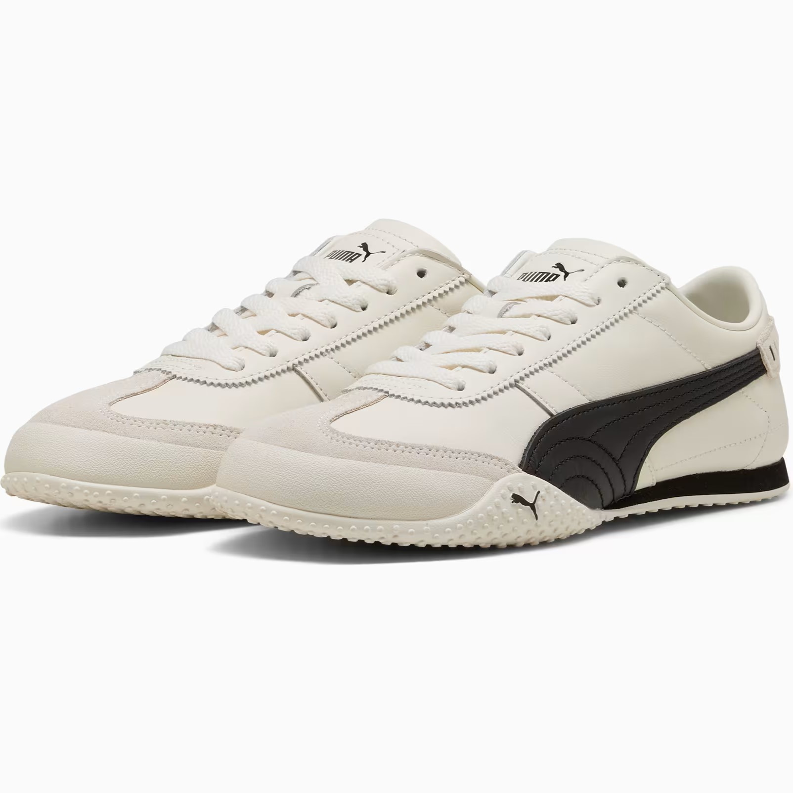 Giày Puma Bella Leather Sneakers Warm White Black 405256-01 2