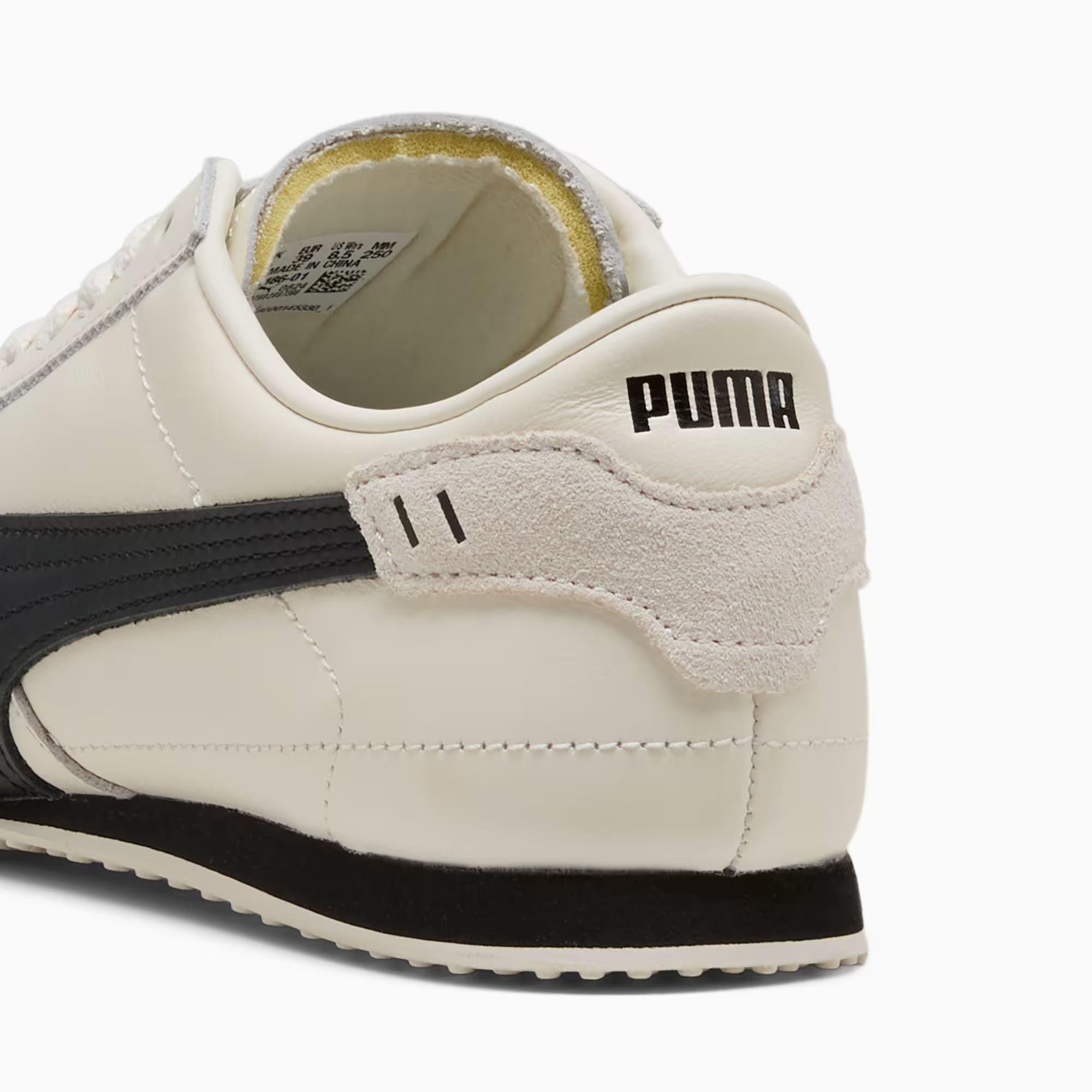 Giày Puma Bella Leather Sneakers Warm White Black 405256-01 3