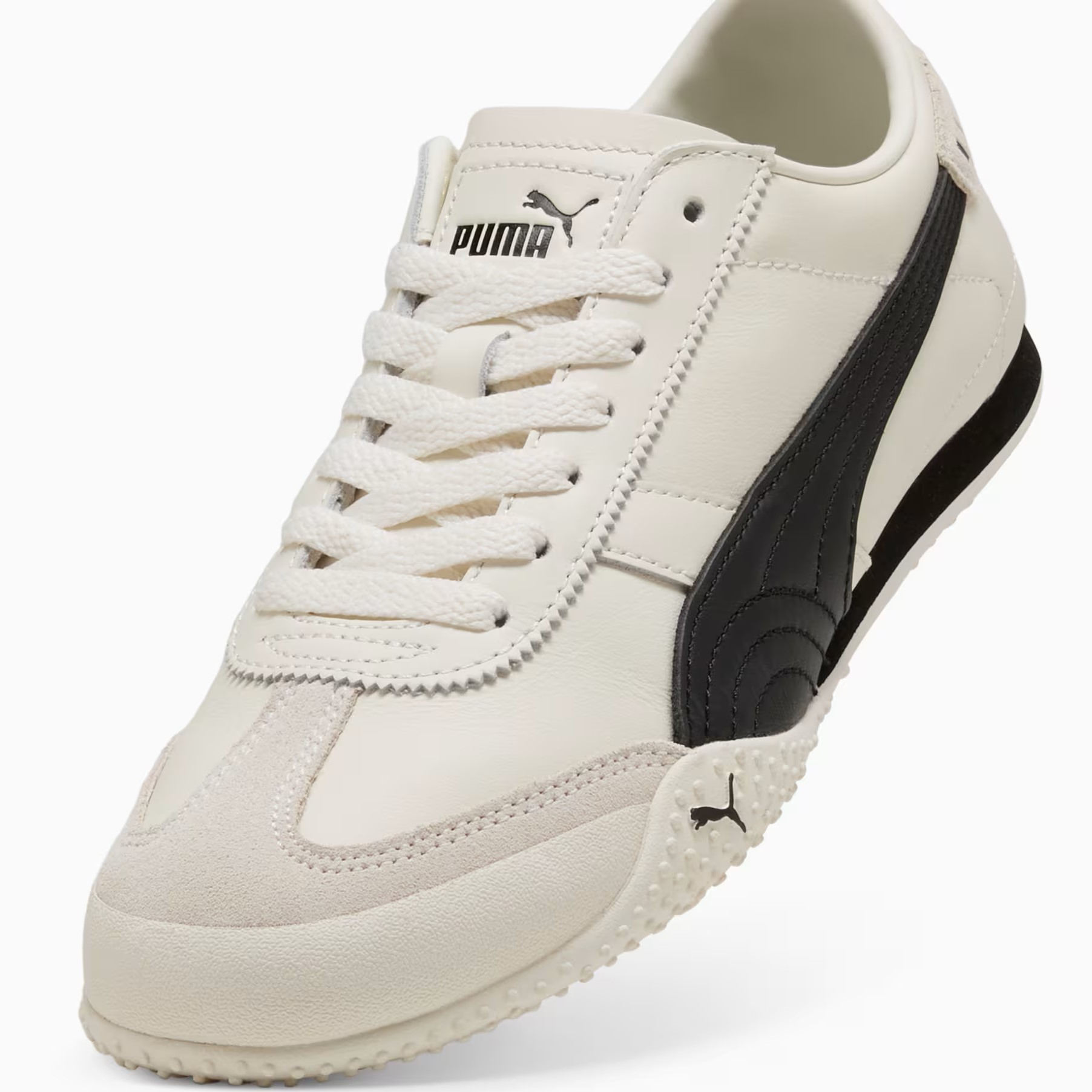 Giày Puma Bella Leather Sneakers Warm White Black 405256-01 5
