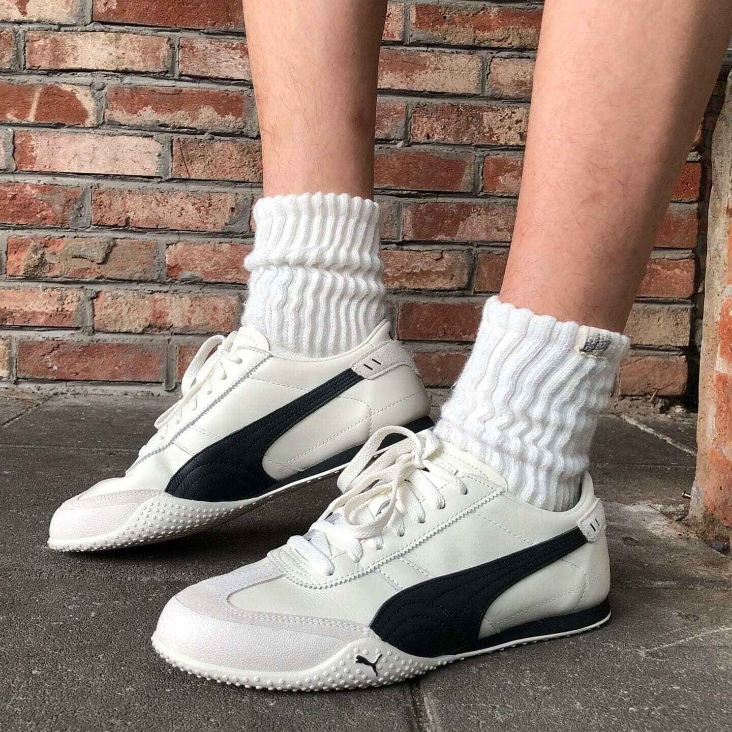 Giày Puma Bella Leather Sneakers Warm White Black 405256-01 8