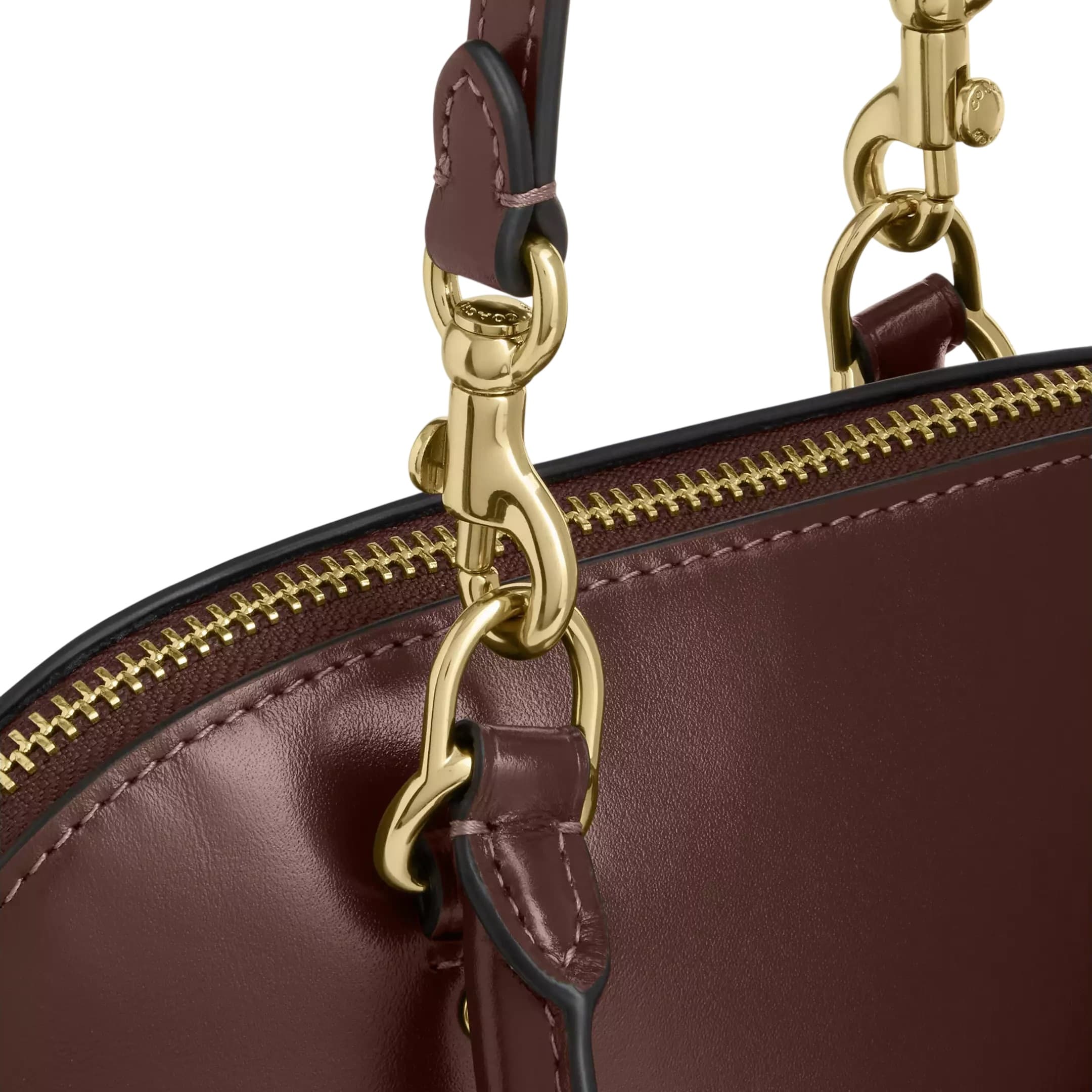 Túi Coach hến Lara Mini Satchel Bag Maple CEA01 3