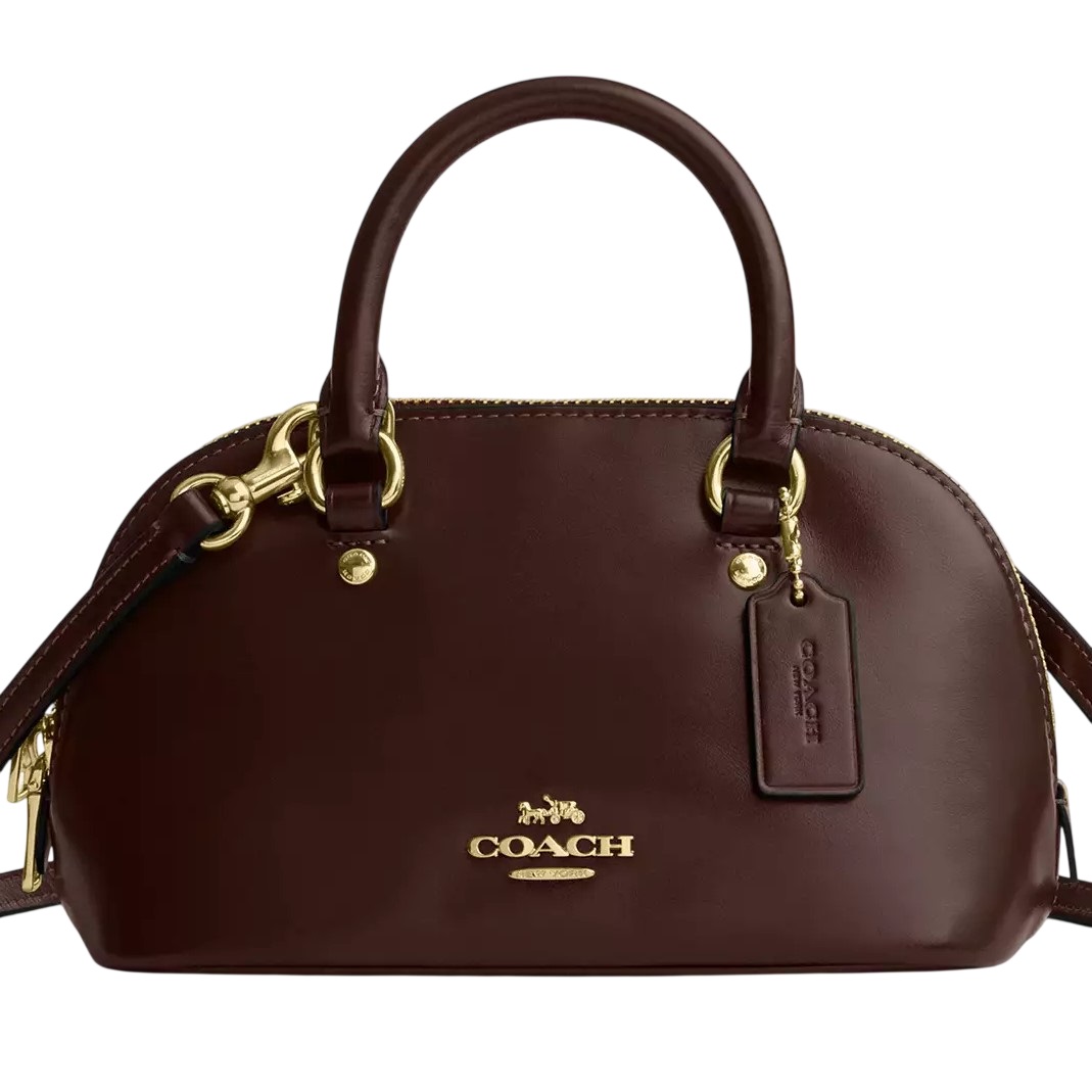 Túi Coach hến Lara Mini Satchel Bag Maple CEA01 6