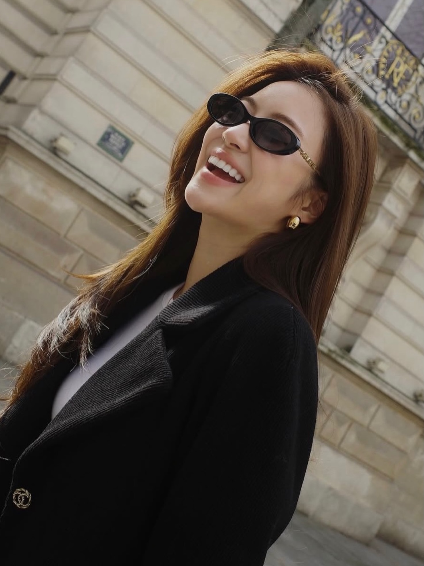 Mắt kính Chanel Oval Sunglasses Black 5565 4