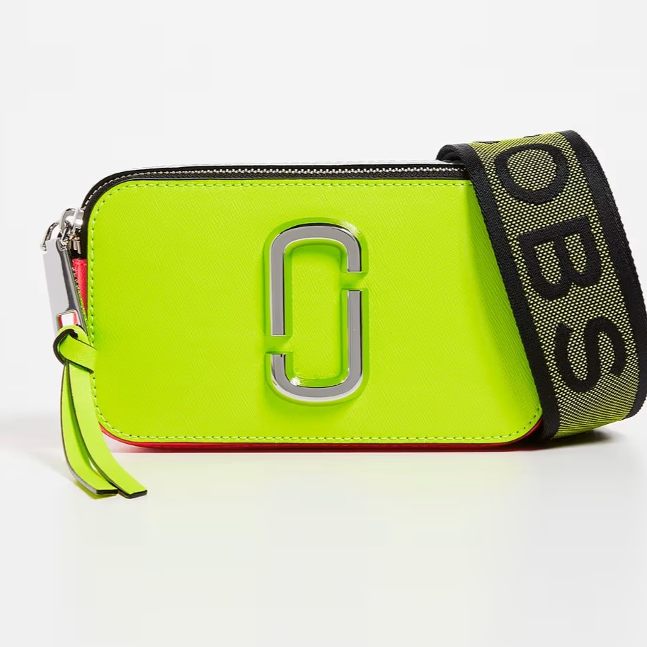 Túi đeo vai nữ Marc Jacobs màu xanh The Fluoro Snapshot Bright Yellow Multi Leather Camera Bag 1
