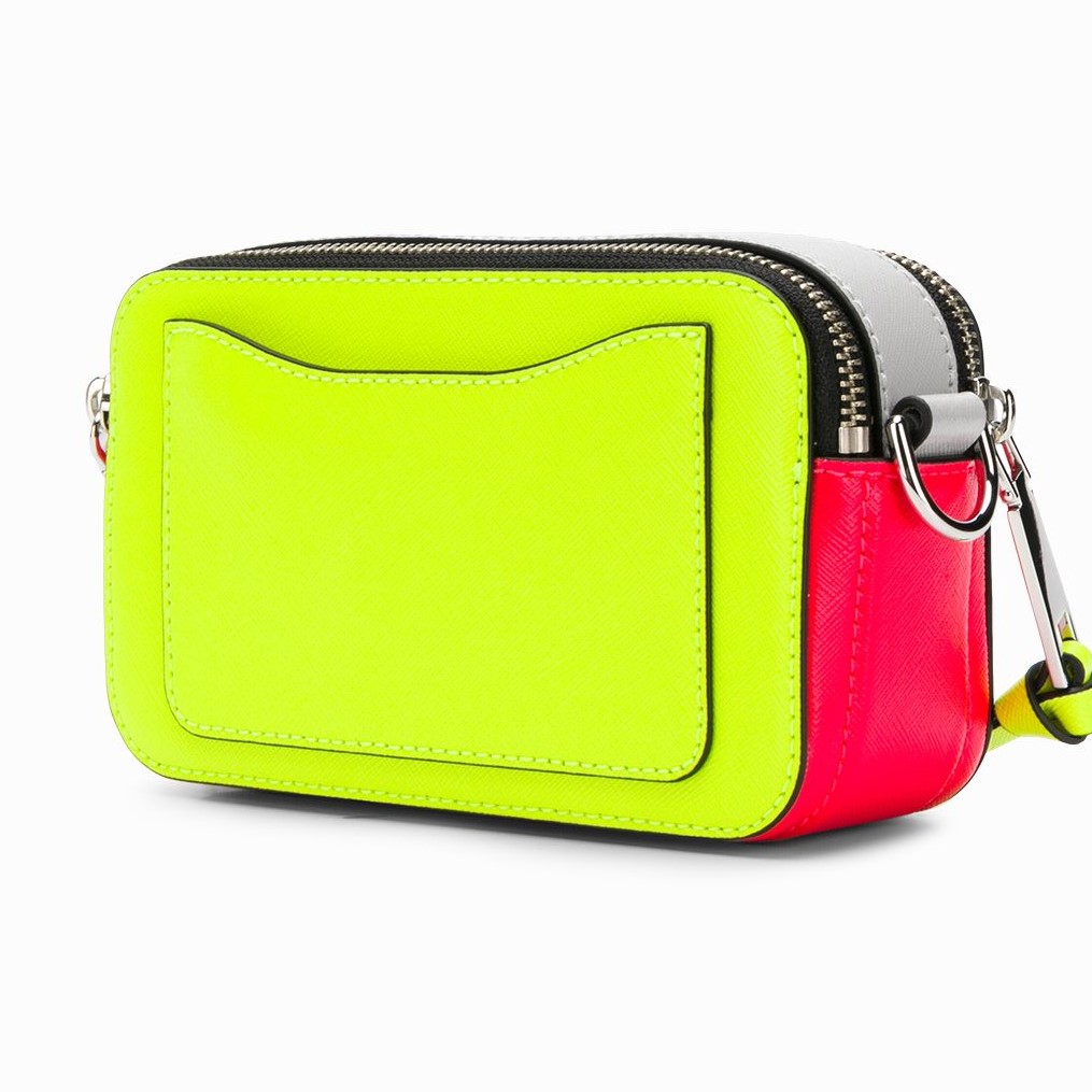 Túi đeo vai nữ Marc Jacobs màu xanh The Fluoro Snapshot Bright Yellow Multi Leather Camera Bag 5