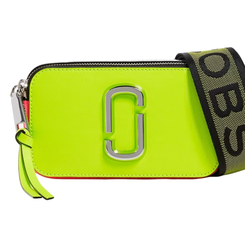 Túi đeo vai nữ Marc Jacobs màu xanh The Fluoro Snapshot Bright Yellow Multi Leather Camera Bag 8