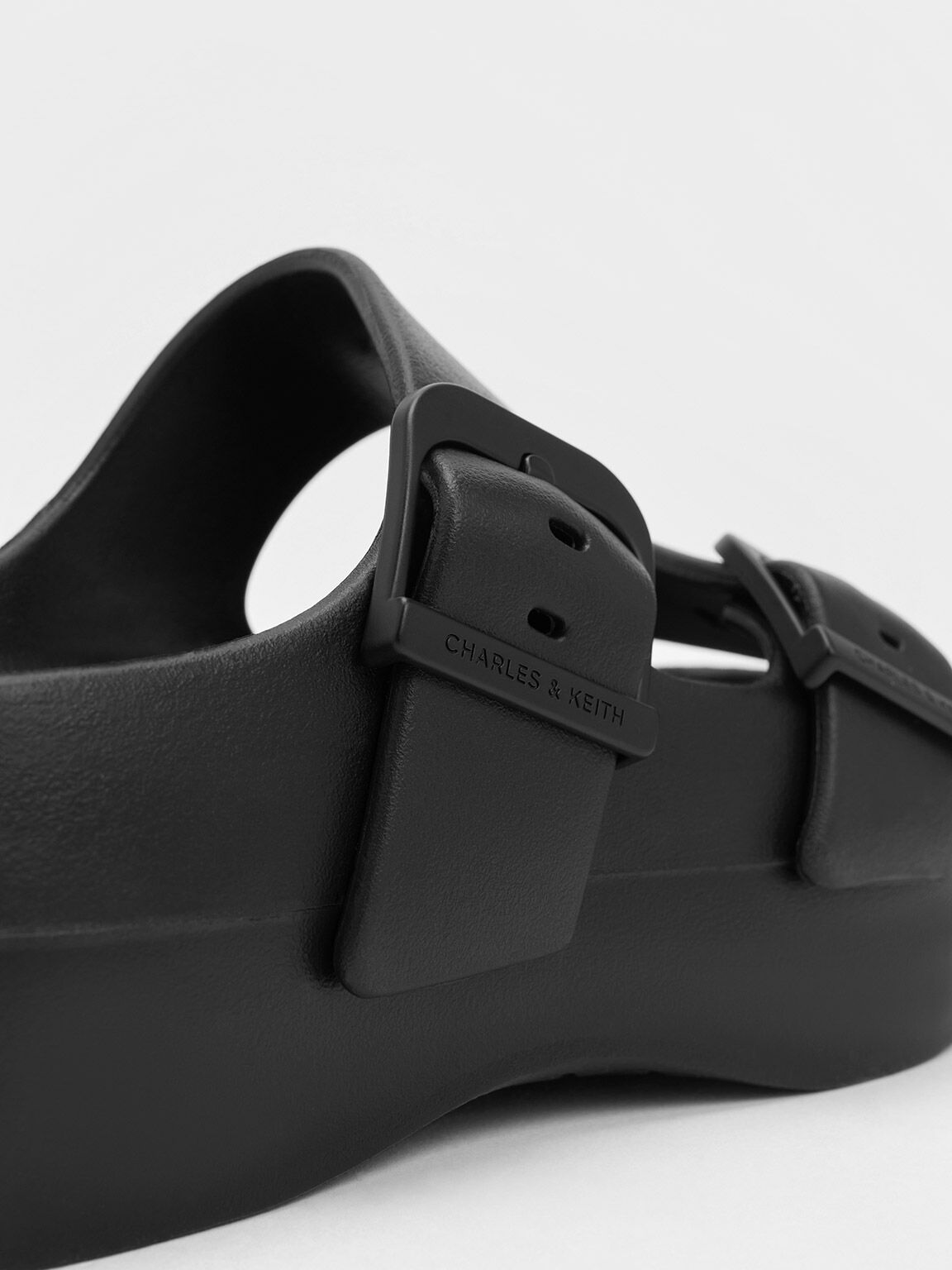 Dép Sandals nữ Charles Keith Bunsy Double-Strap Sports Sandals Black CK1-71650004 8