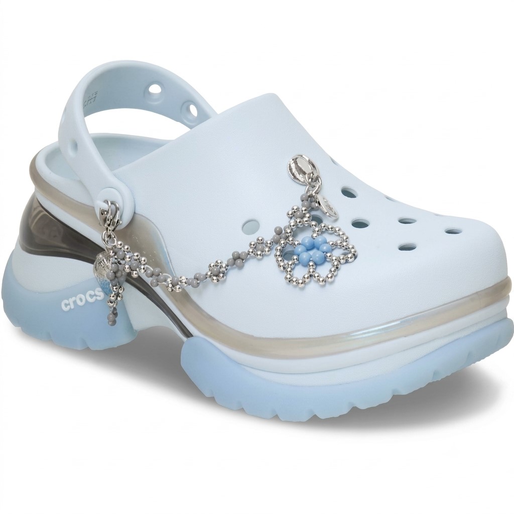 Giày Clog Nữ Crocs Super Bae Cybercutie Vapor Ice 1