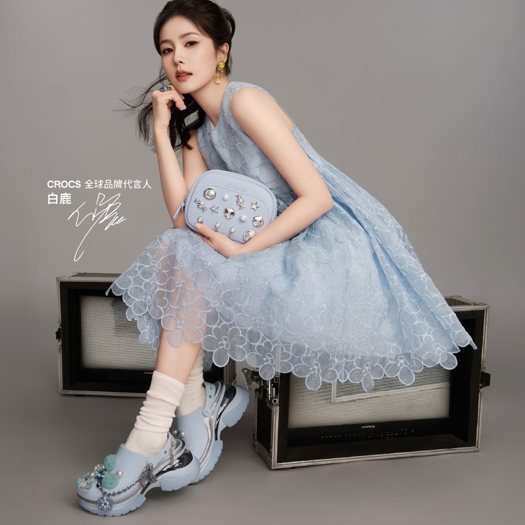 Giày Clog Nữ Crocs Super Bae Cybercutie Vapor Ice 2