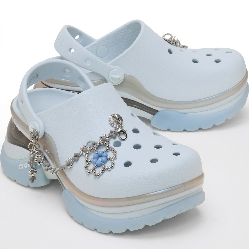 Giày Clog Nữ Crocs Super Bae Cybercutie Vapor Ice 6