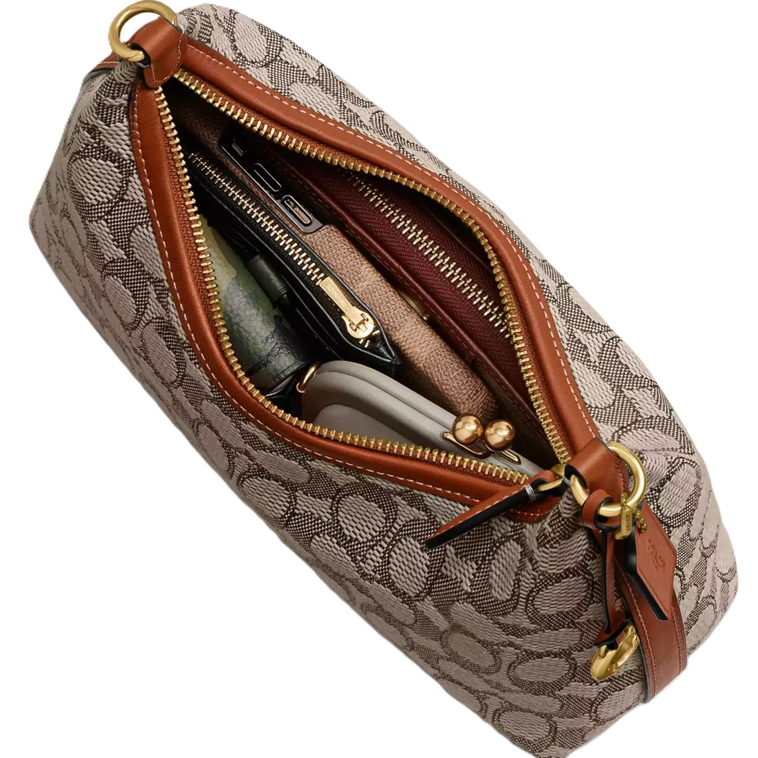 Túi Coach Juliet Shoulder Bag 25 In Signature Textile Jacquard Cocoa Burnished Amber CY830 4