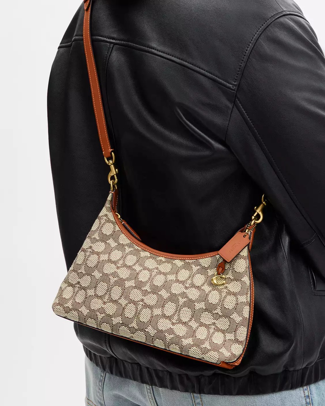 Túi Coach Juliet Shoulder Bag 25 In Signature Textile Jacquard Cocoa Burnished Amber CY830 7