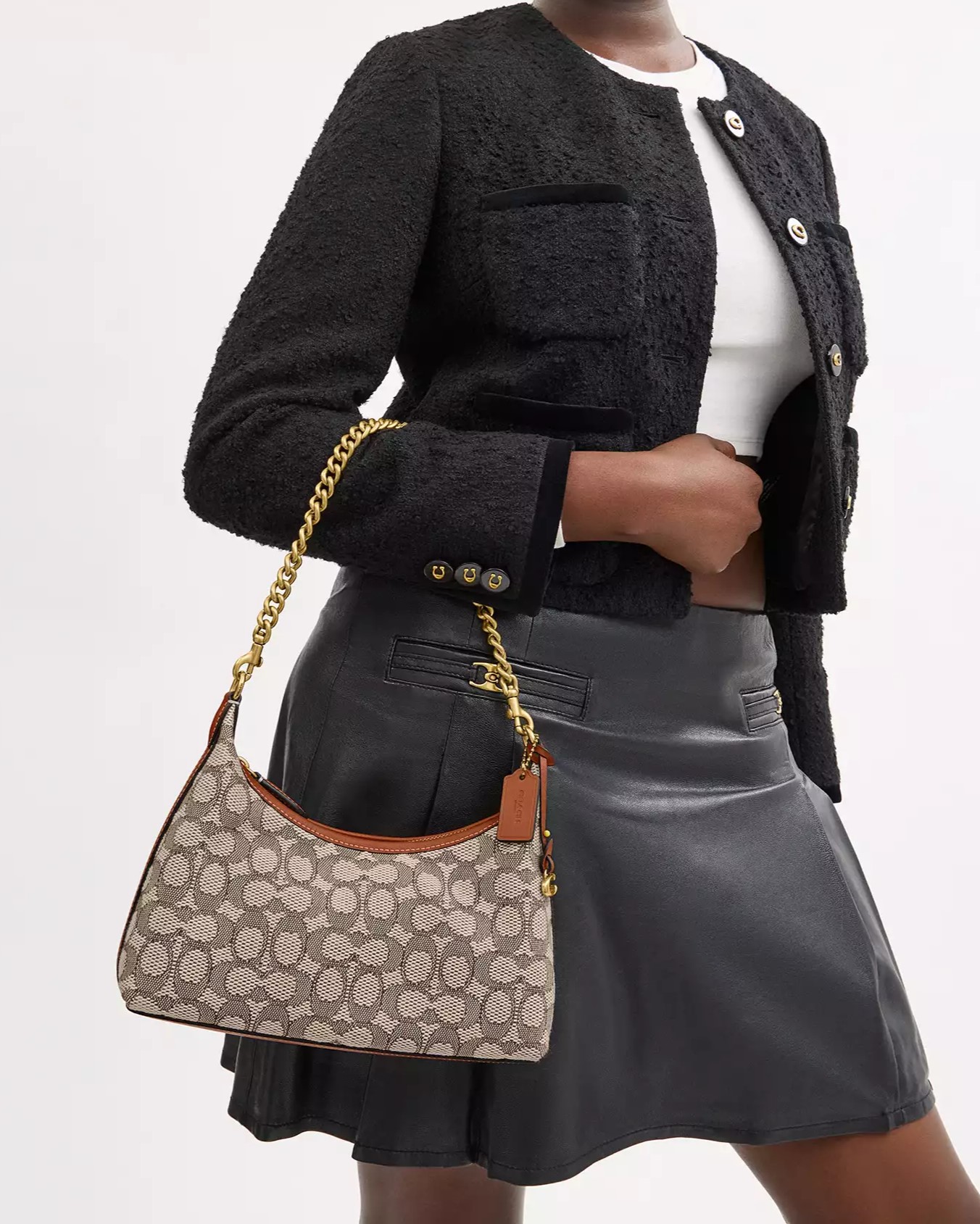 Túi Coach Juliet Shoulder Bag 25 In Signature Textile Jacquard Cocoa Burnished Amber CY830 9