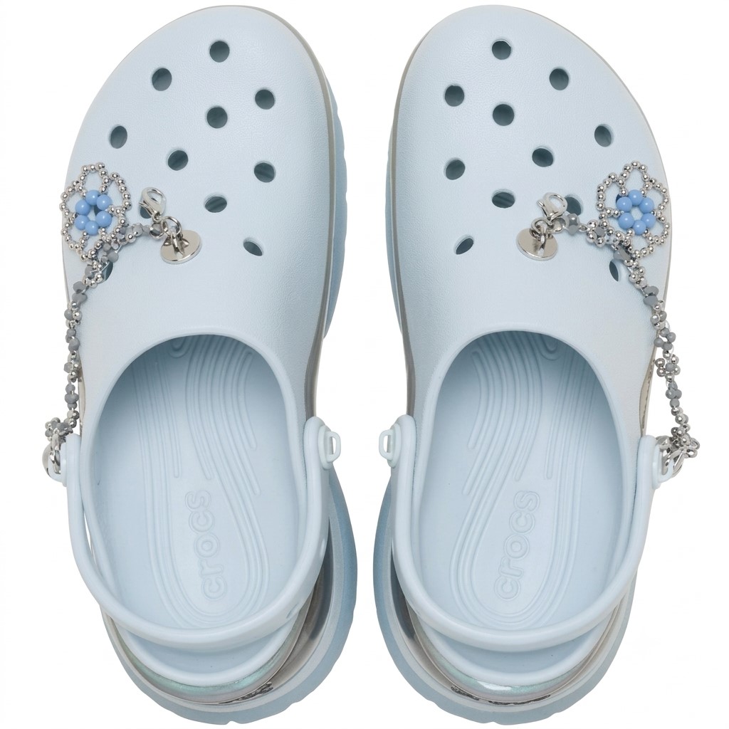 Giày Clog Nữ Crocs Super Bae Cybercutie Vapor Ice 9