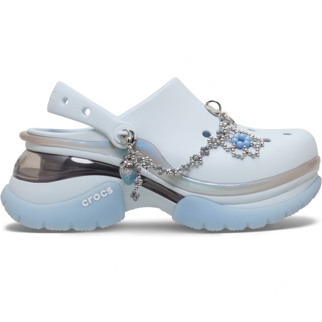 Giày Clog Nữ Crocs Super Bae Cybercutie Vapor Ice 7