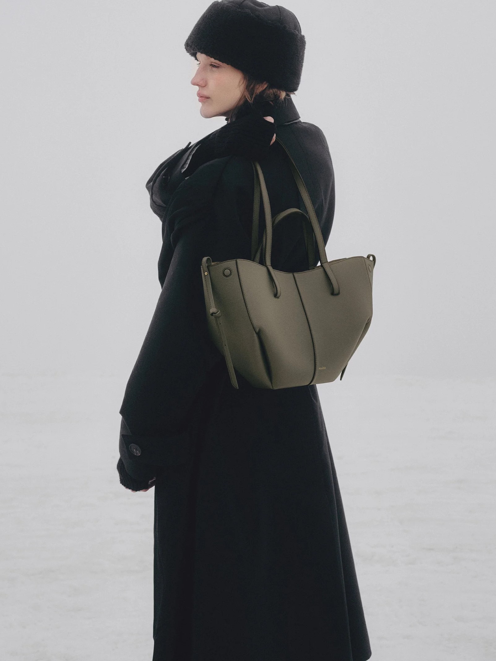 Túi Polene Cyme Mini Edition Textured Smoky Green 4