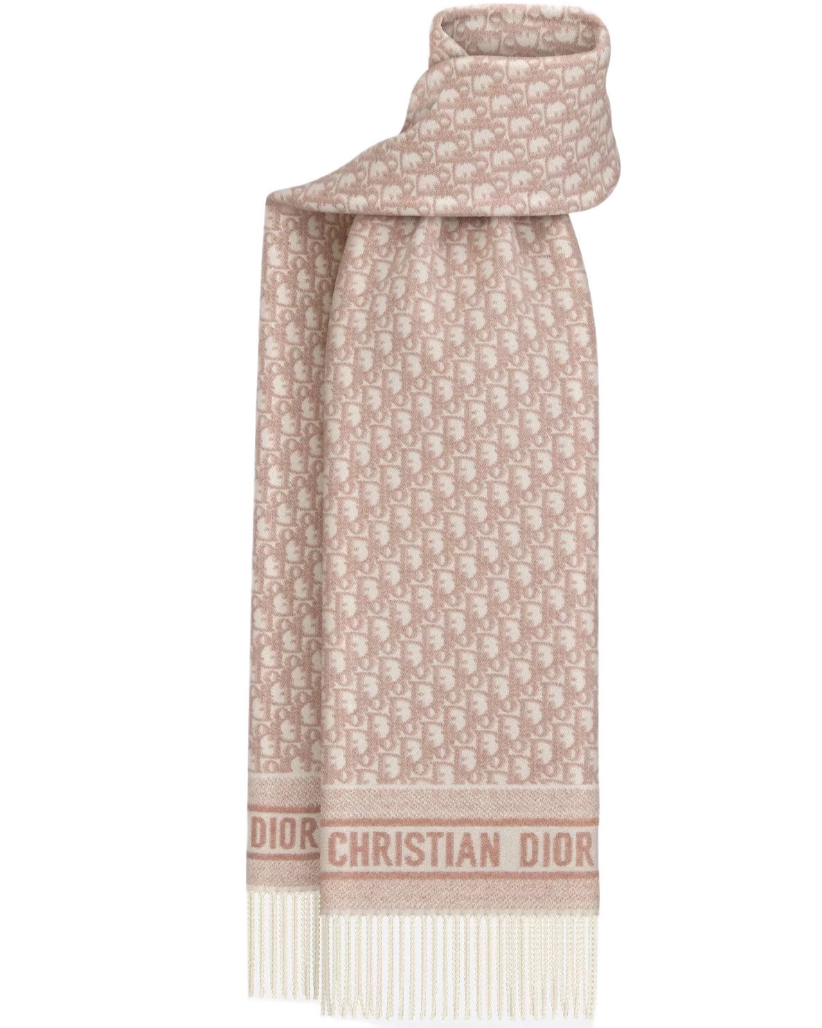 Khăn choàng Dior Oblique Scarf Ecru and Rose des Vents Cashmere 6