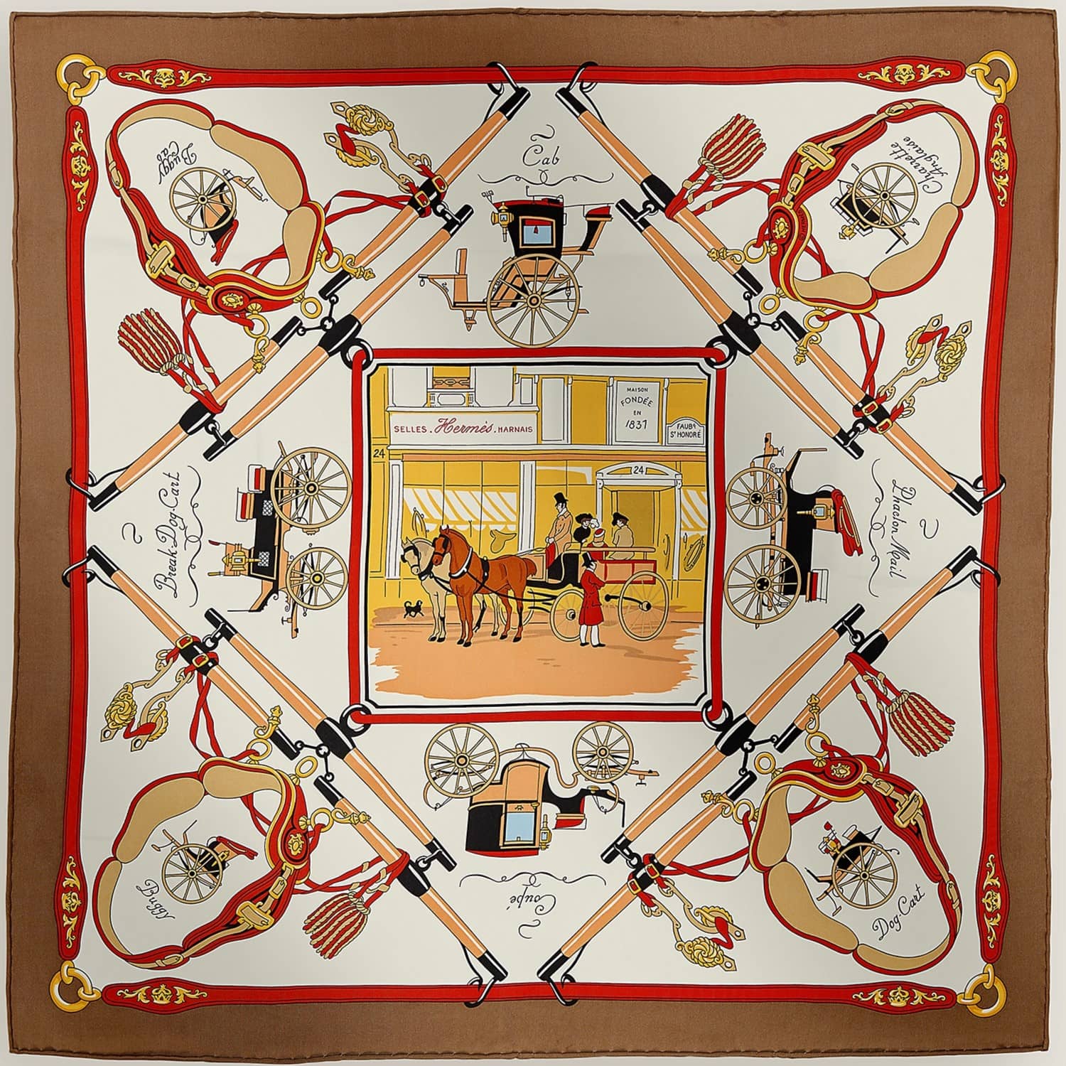 Khăn lụa Hermes Palonniers Scarf 1