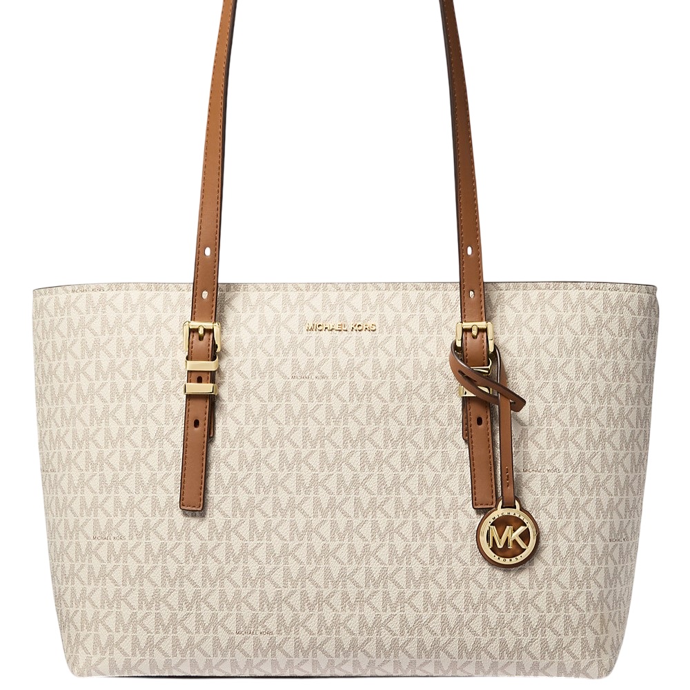 Túi Michael Kors Quinn Medium Signature Logo and Leather Tote Bag Vanilla 2