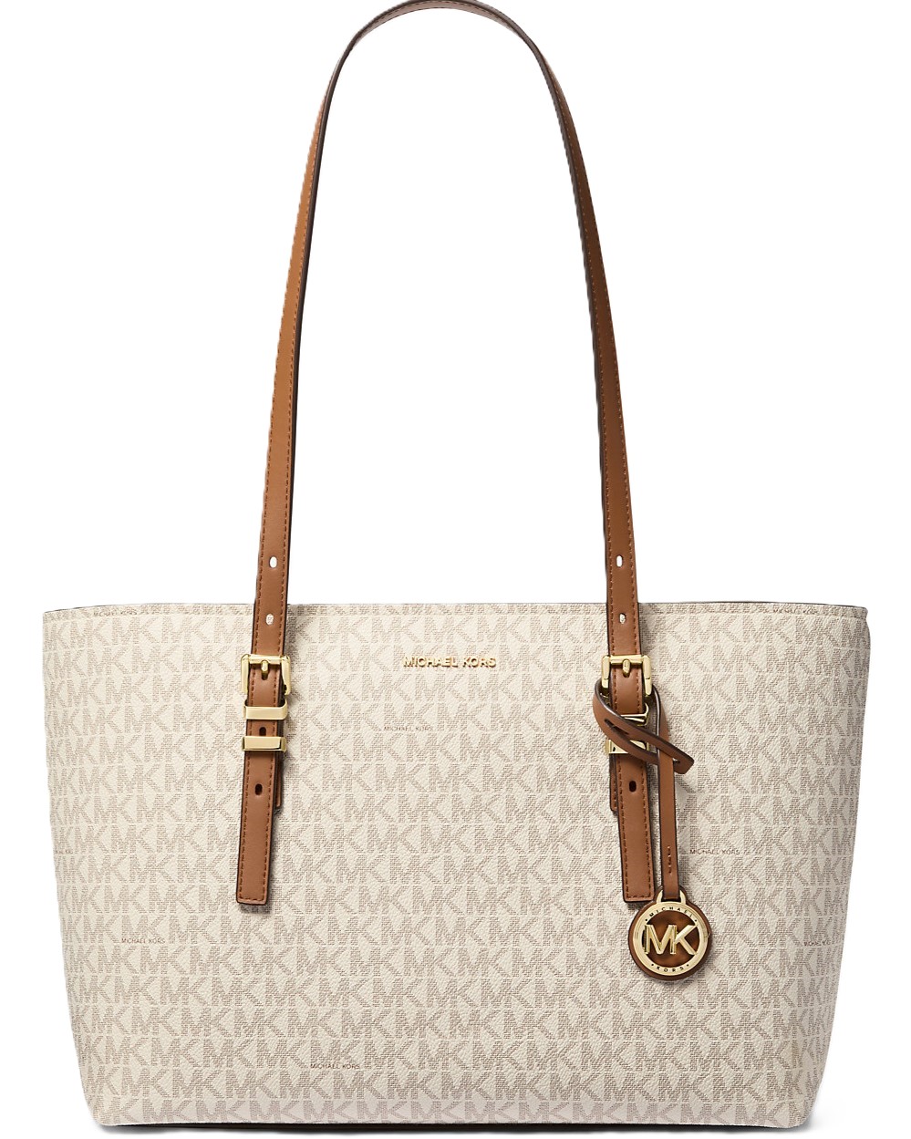 Túi Michael Kors Quinn Medium Signature Logo and Leather Tote Bag Vanilla 1