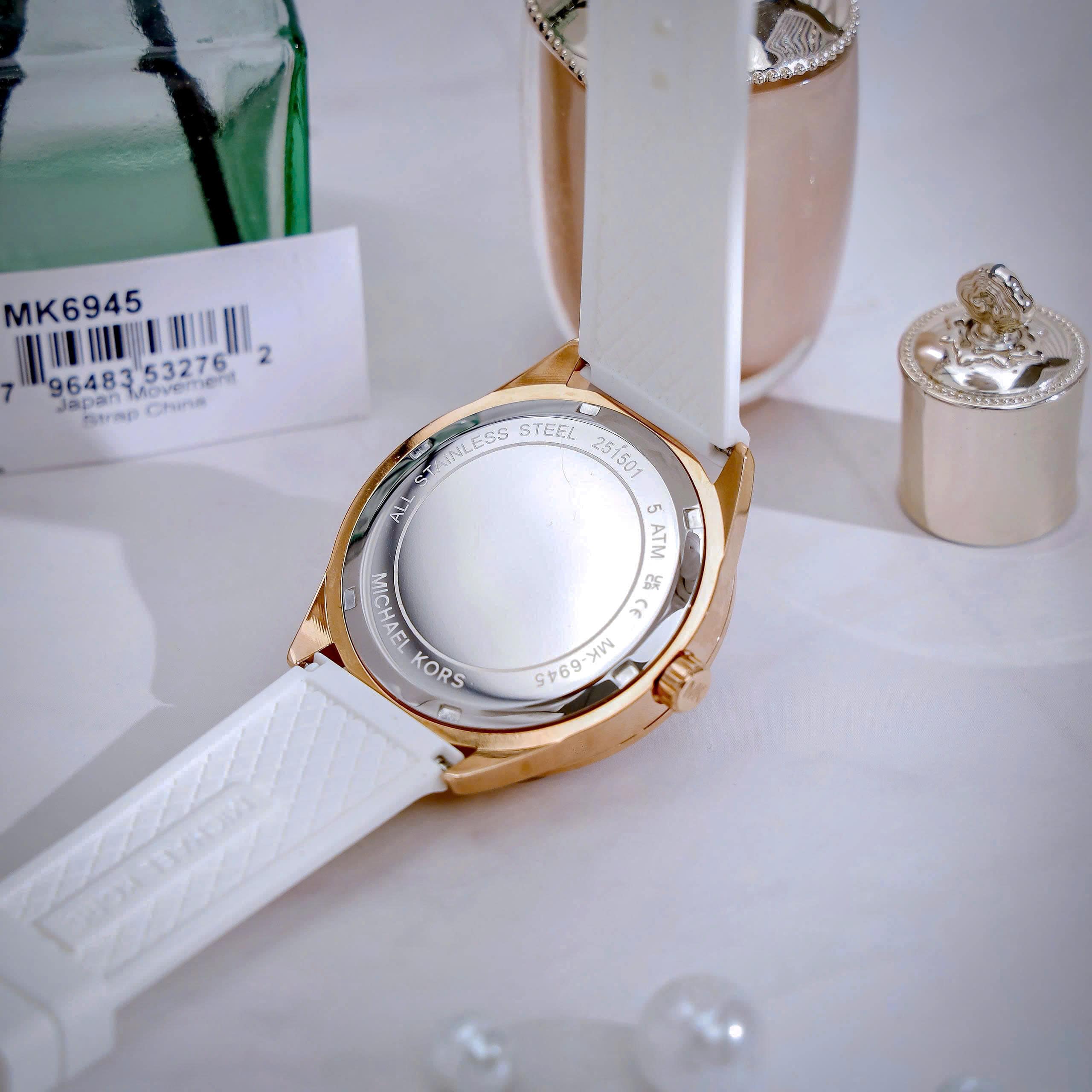 Đồng hồ nữ Michael Kors Oversized Rose Gold-tone Sports Watch With Silicone Strap MK6945 9