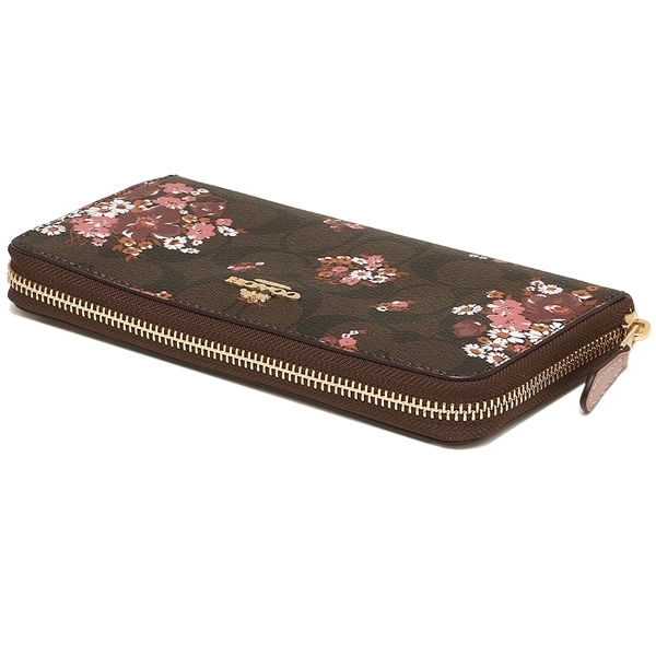 VÍ NỮ DÀI IN HOA COACH ACCORDION ZIP WALLET IN SIGNATURE CANVAS WITH MEDLEY BOUQUET PRINT 3