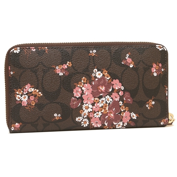 VÍ NỮ DÀI IN HOA COACH ACCORDION ZIP WALLET IN SIGNATURE CANVAS WITH MEDLEY BOUQUET PRINT 5