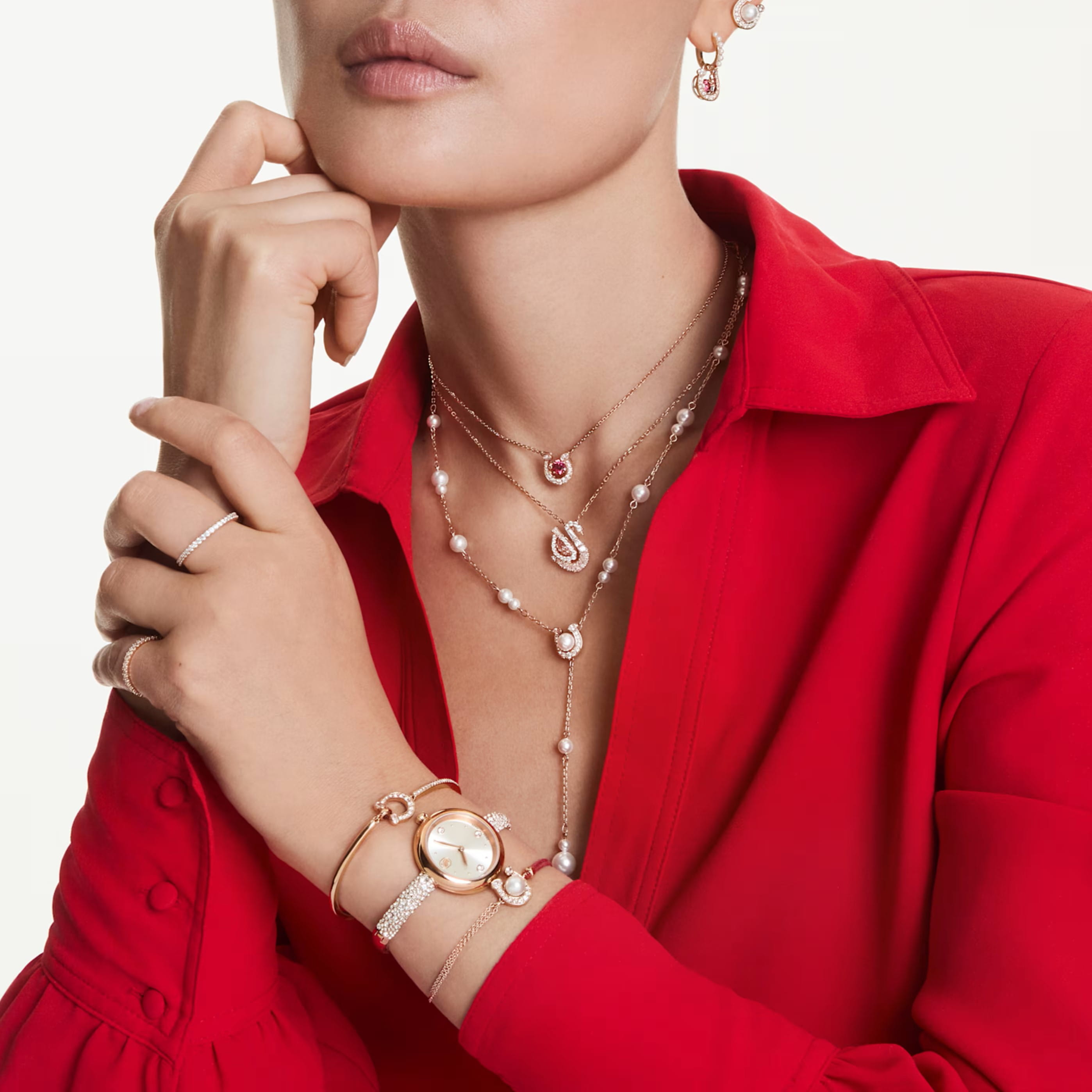 Dây chuyền Swarovski Thiên Nga Swan Pendant Mixed Cuts Swan Pink 5732414 6