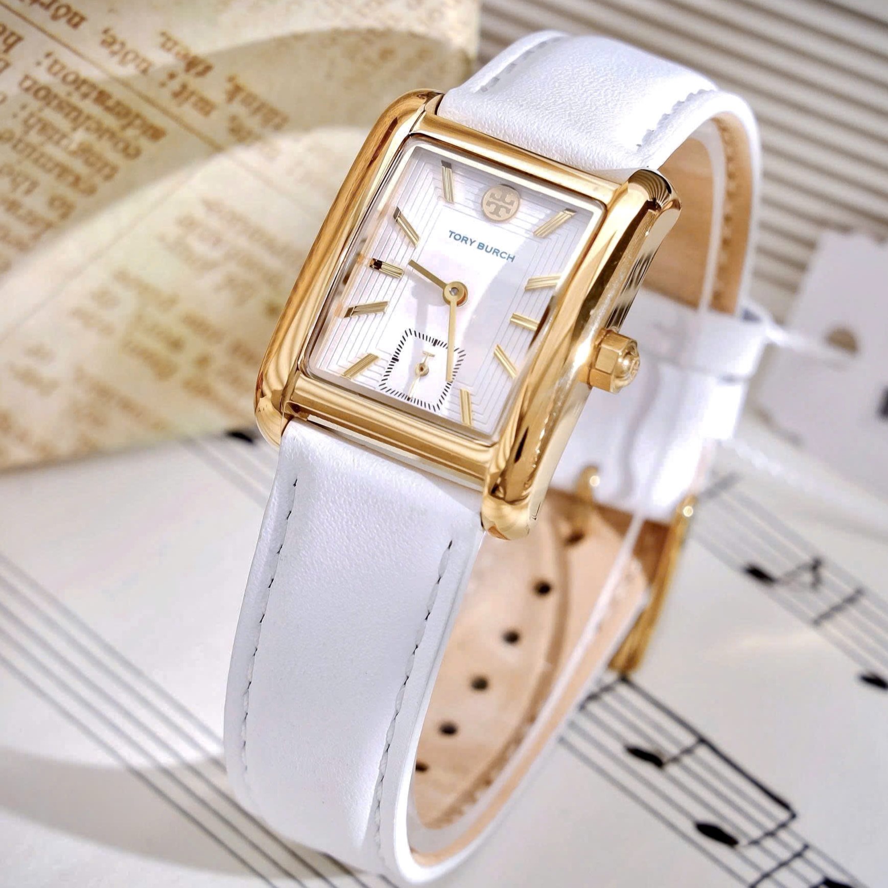 Đồng hồ nữ Tory Burch Womens The Eleanor Ivory Leather Strap Watch TBW1028 11