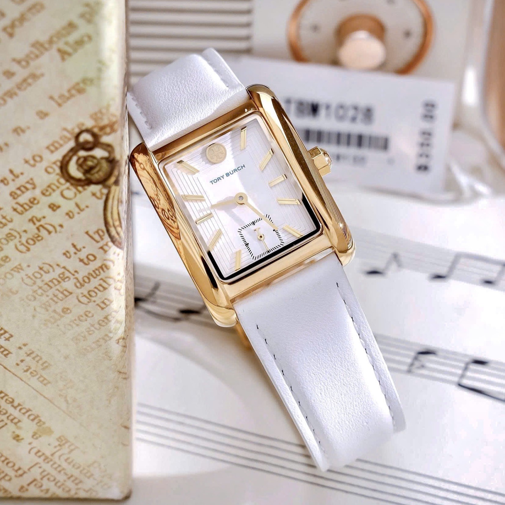 Đồng hồ nữ Tory Burch Womens The Eleanor Ivory Leather Strap Watch TBW1028 12