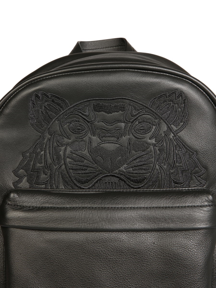 Balo Kenzo Small Leather Rucksack Black Backpack 17
