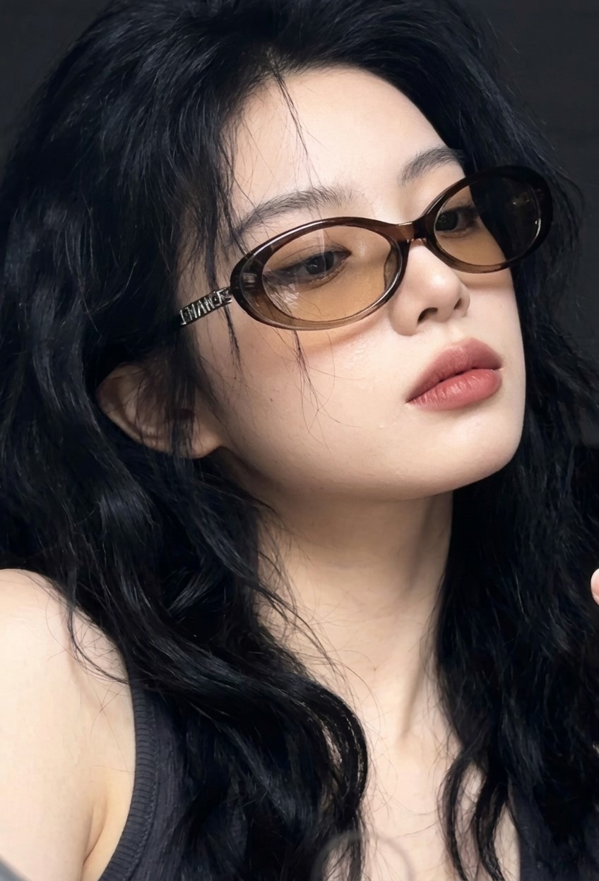 Mắt kính Chanel Oval Sunglasses Olive Frame Dark Brown Lenses 5565 5