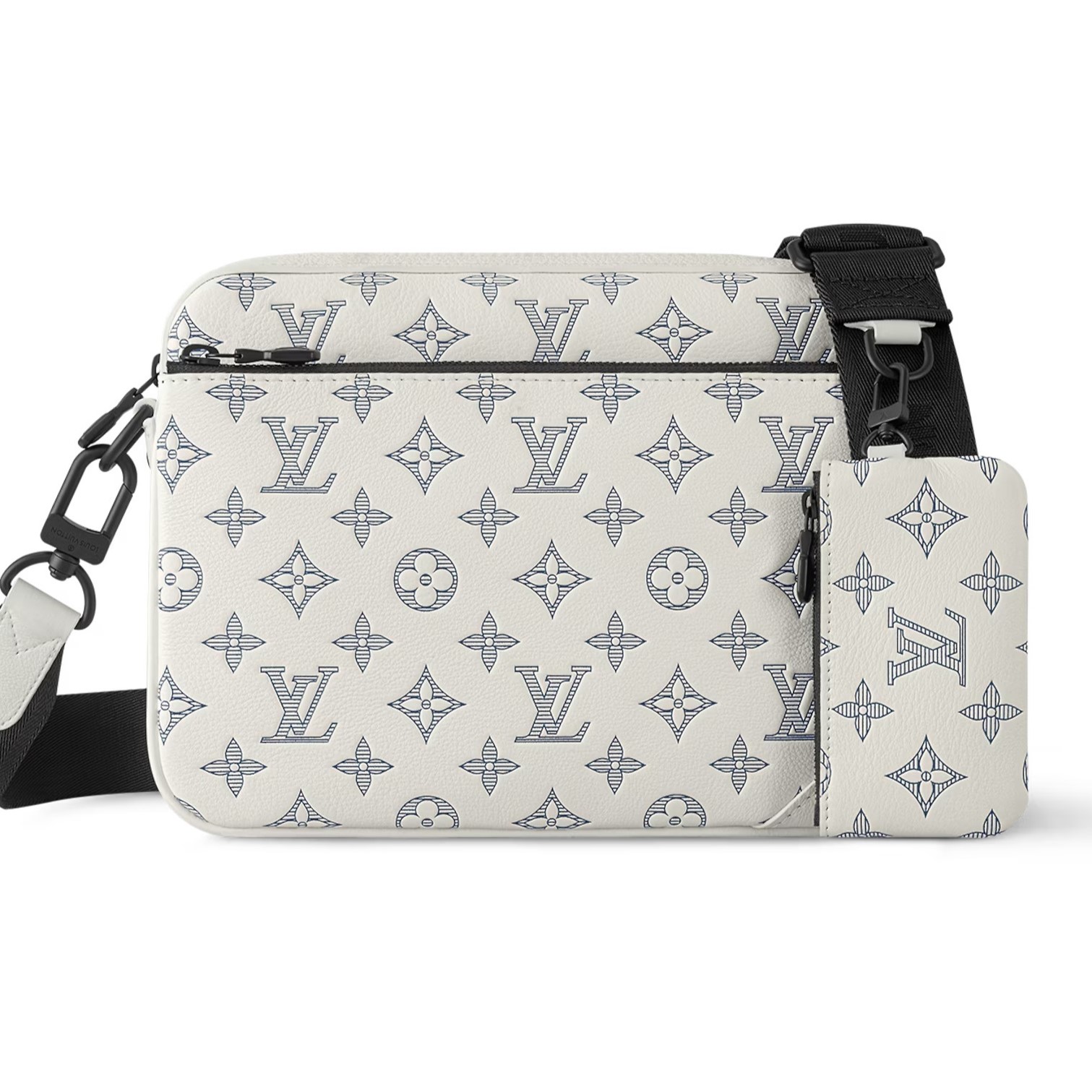 TÚI LV LOUIS VUITTON TRIO MESSENGER MONOGRAM SHADOW CALF LEATHER WHITE 3