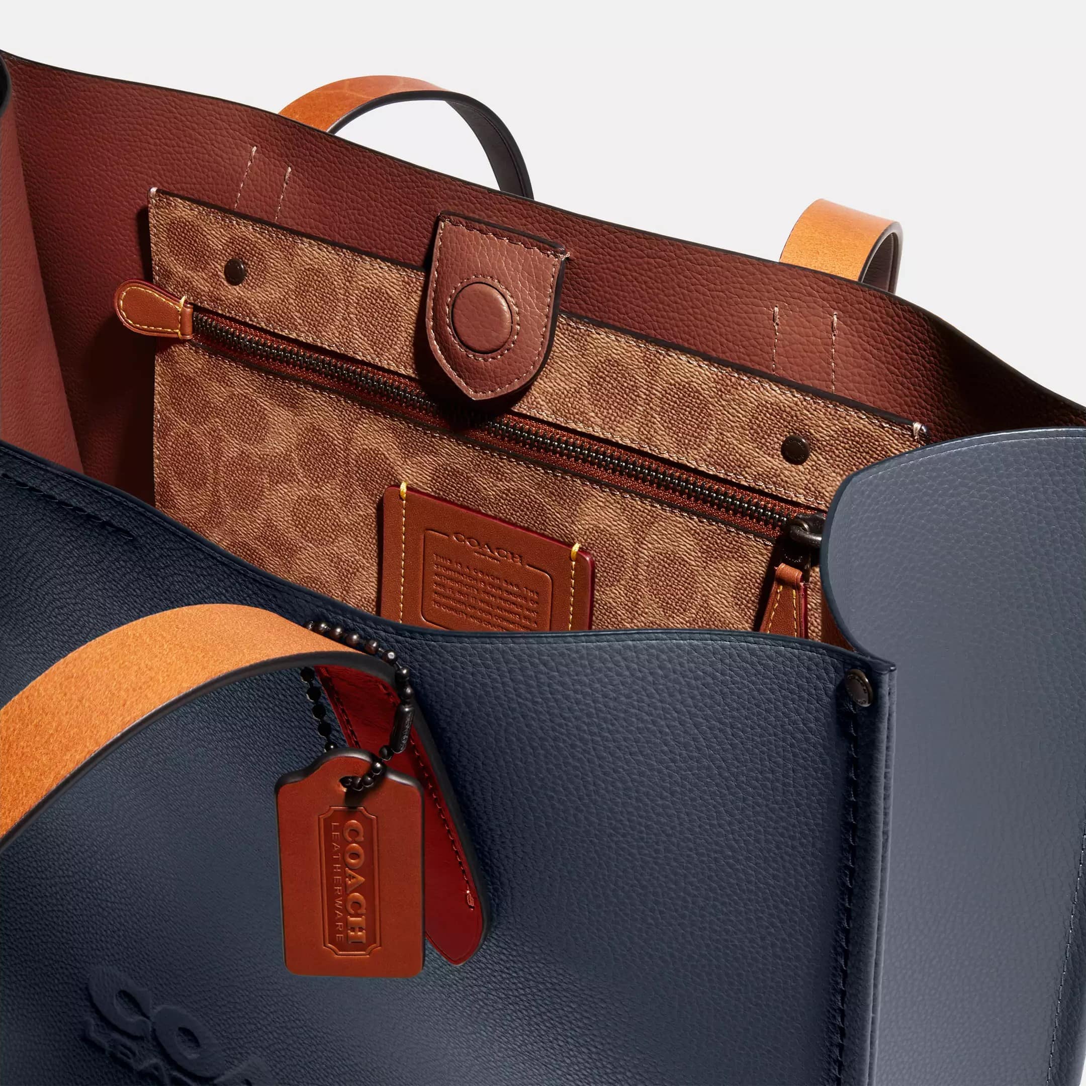 TÚI XÁCH COACH RELAY TOTE BAG 41 DENIM POLISHED PEBBLE LEATHER CH756 1