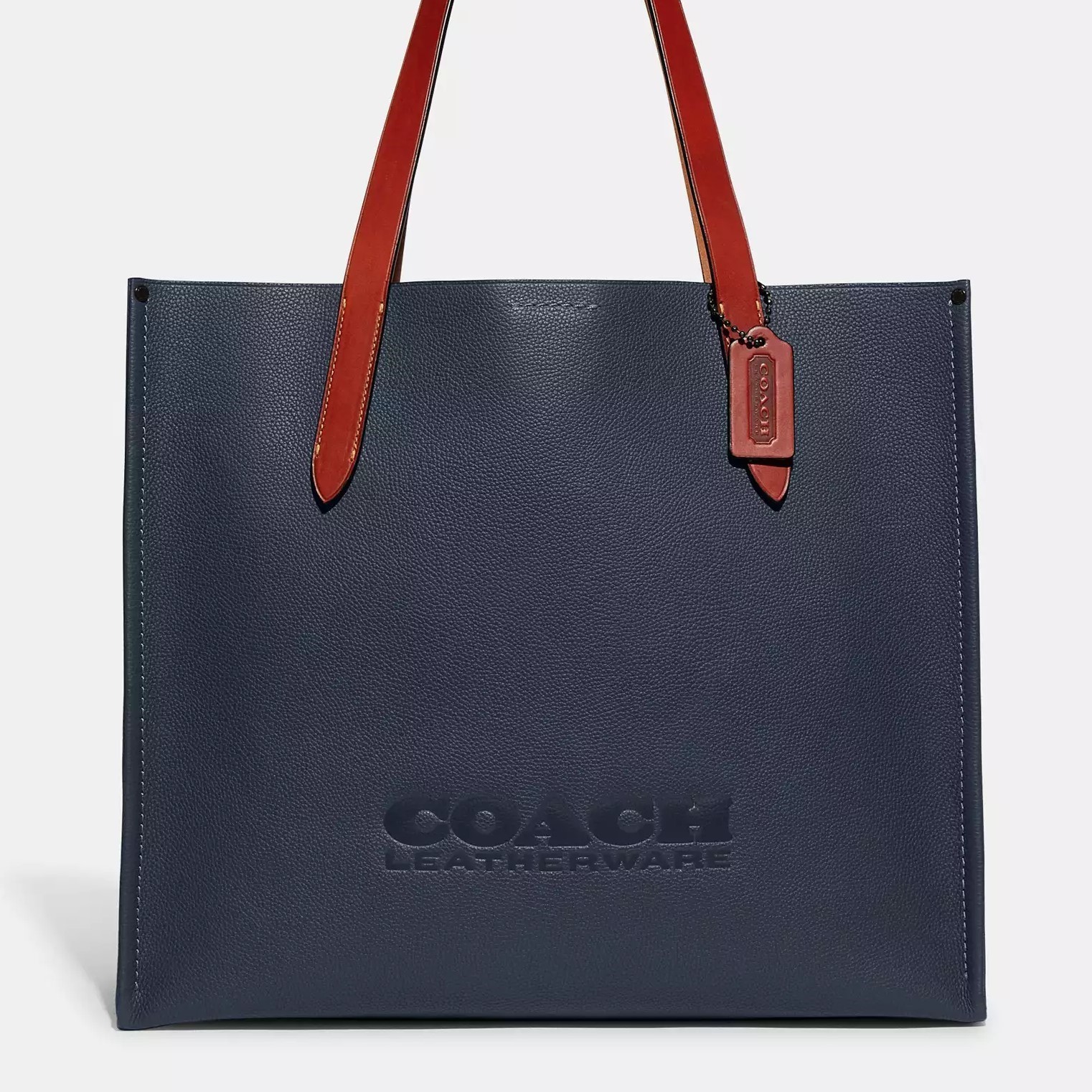 TÚI XÁCH COACH RELAY TOTE BAG 41 DENIM POLISHED PEBBLE LEATHER CH756 4