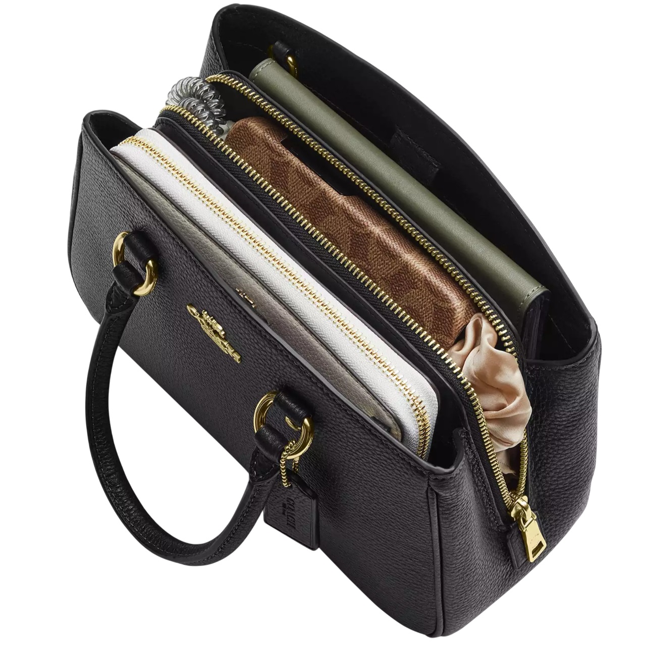Túi Coach nữ Savannah Small Carryall Bag Pebbled Leather Black CAL54 5