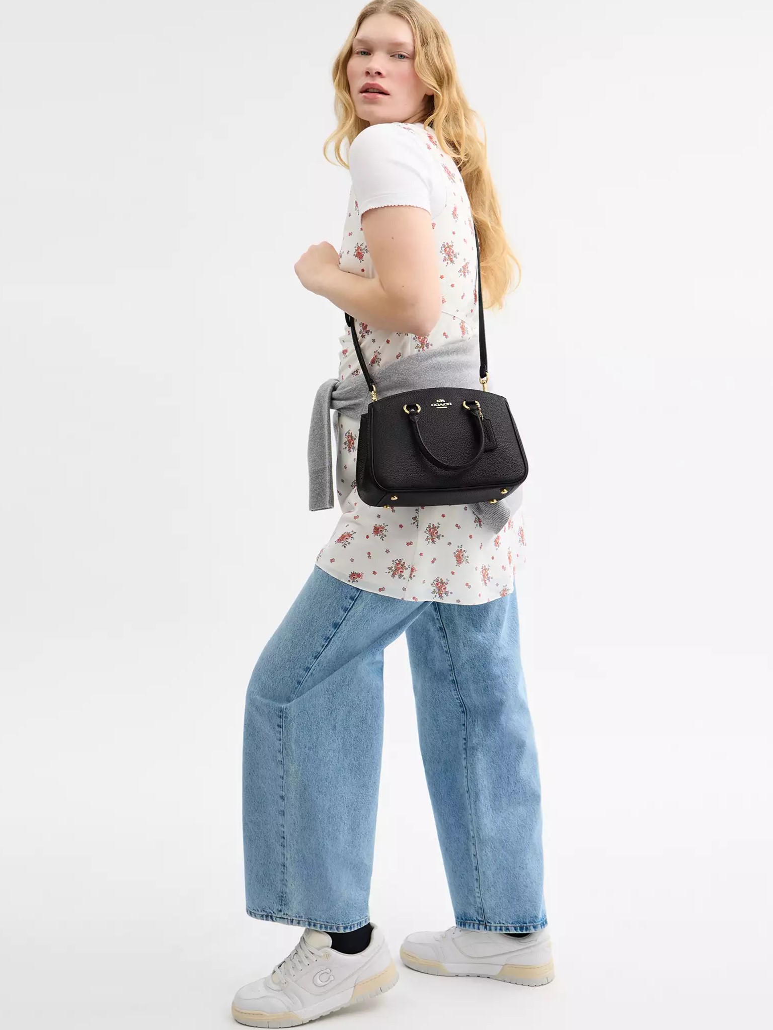 Túi Coach nữ Savannah Small Carryall Bag Pebbled Leather Black CAL54 6