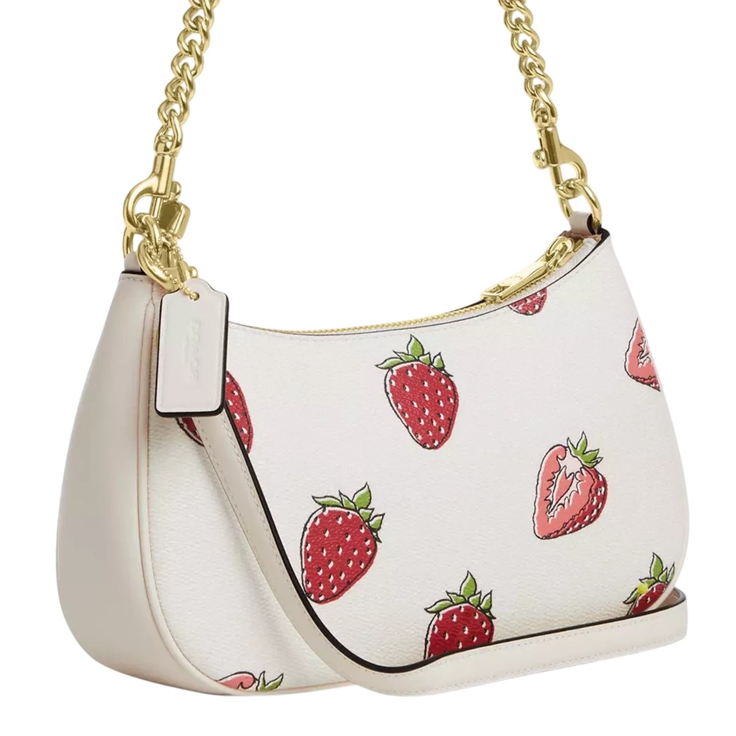 Túi Coach Teri Shoulder Bag With Strawberry Print Chalk Multi CAL62 2