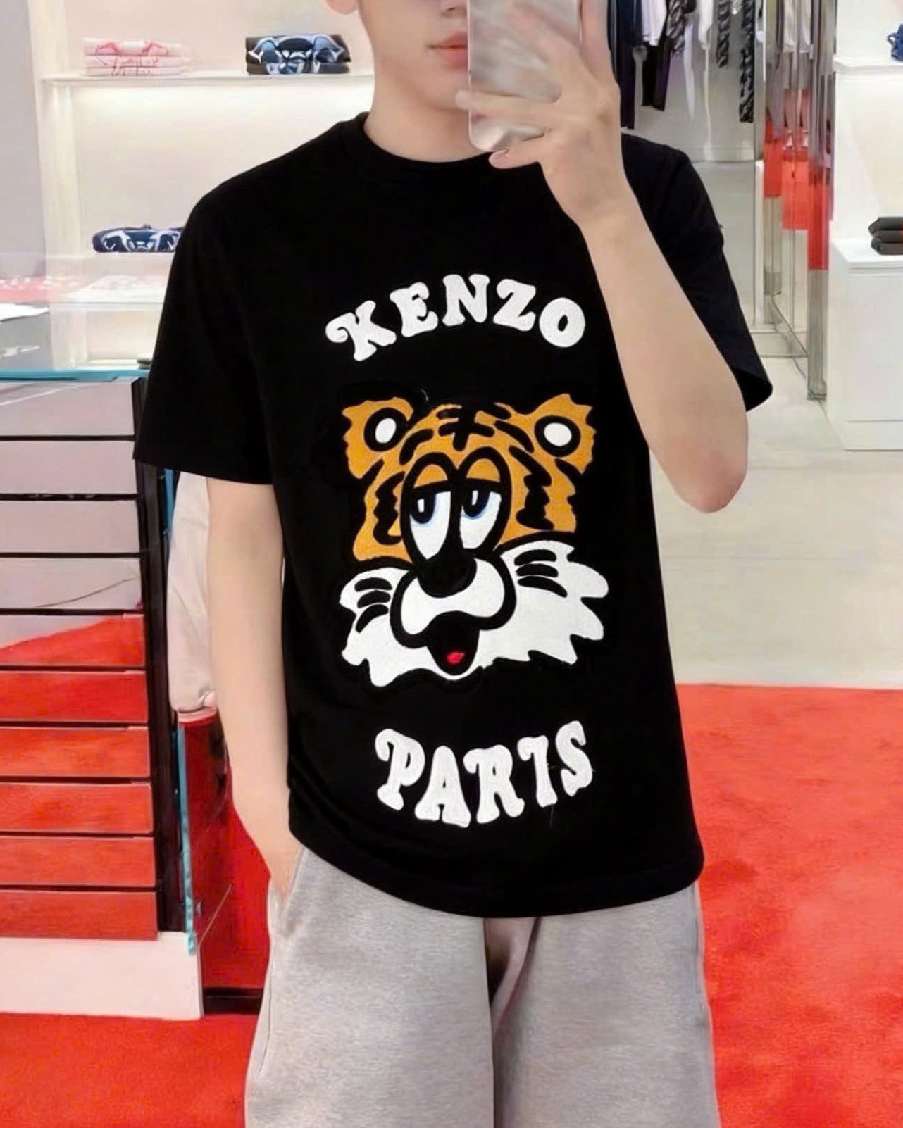 Áo thun nhiều màu unisex đầu cọp Kenzo 1