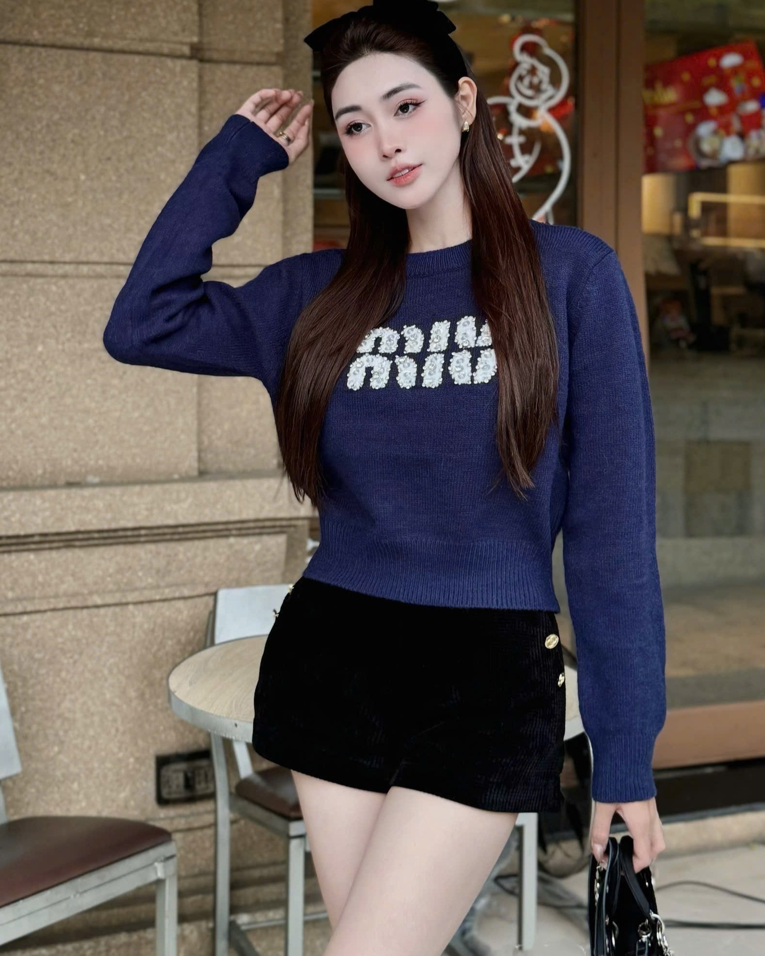 Áo nữ tay dài cổ tròn nhiều màu Miu Miu 3