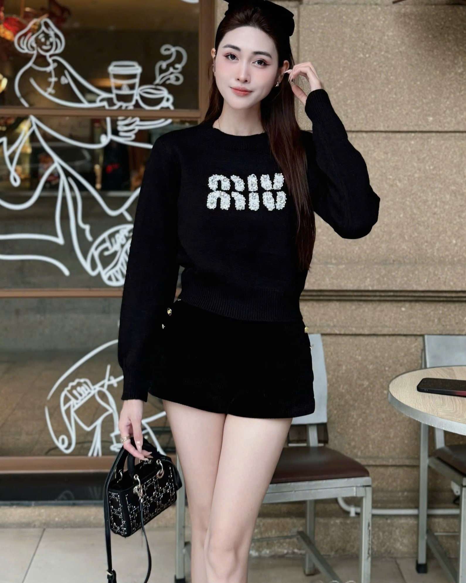 Áo nữ tay dài cổ tròn nhiều màu Miu Miu 4