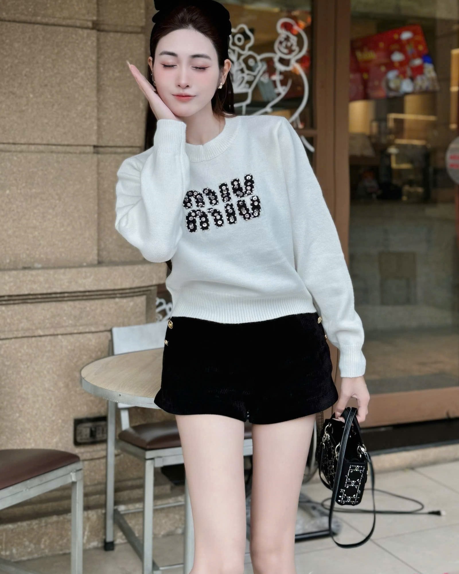 Áo nữ tay dài cổ tròn nhiều màu Miu Miu 7