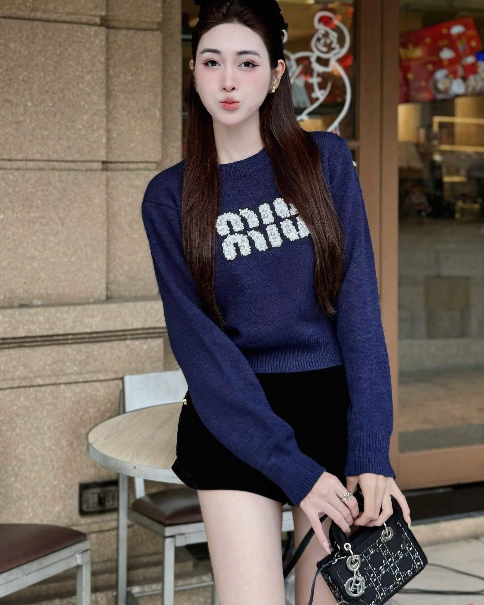 Áo nữ tay dài cổ tròn nhiều màu Miu Miu 8