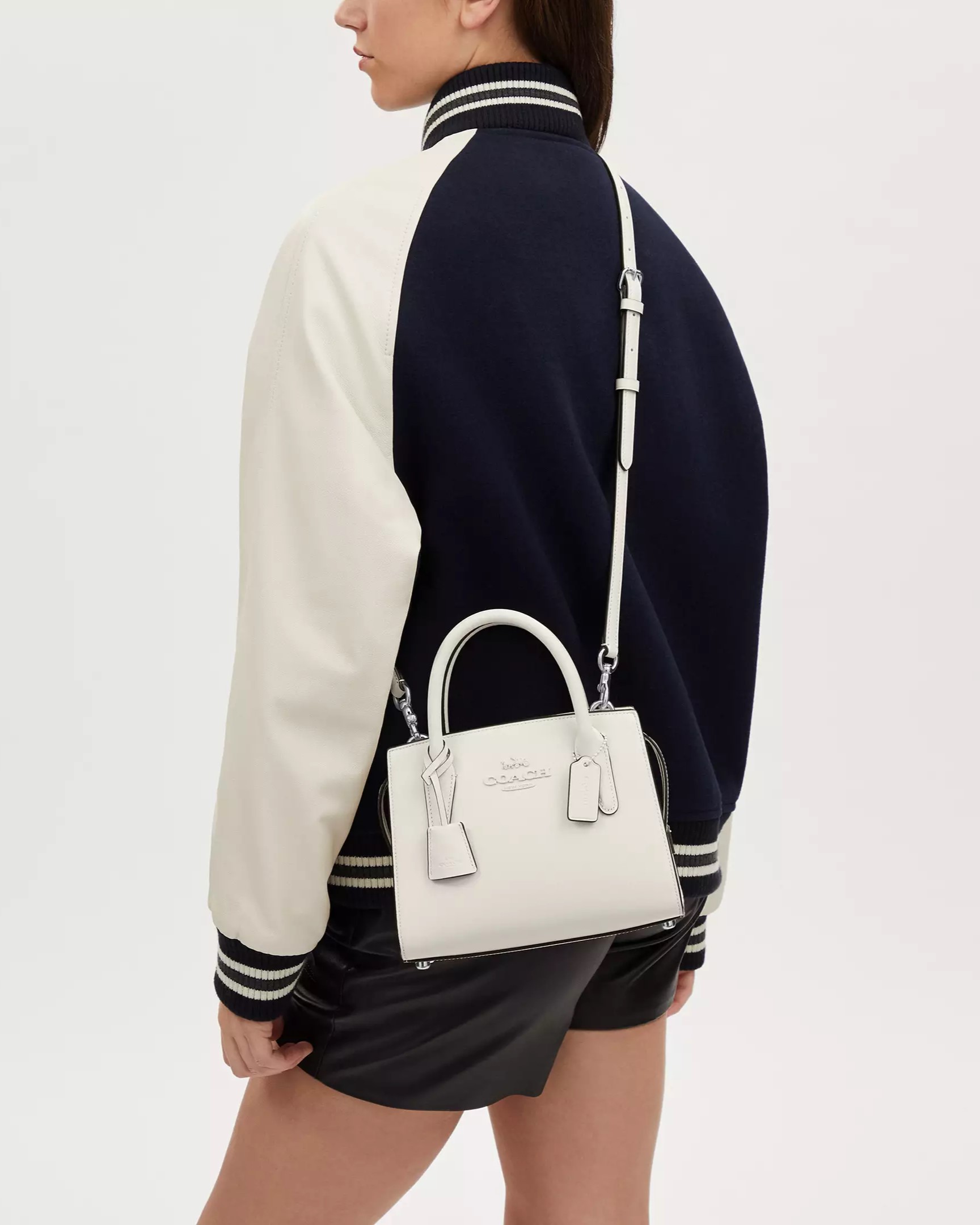 TÚI XÁCH NỮ COACH ANDREA CARRYALL BAG SILVER CHALK CP081 6